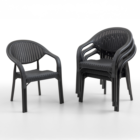 Bamboo 6 Kişilik Rattan Masa Sandalye Takımı Siyah-1