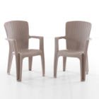 Side 2 Kişilik Rattan Masa Sandalye Takımı Cappuccino-1