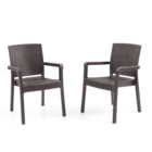 King 2 Kişilik Rattan Masa Sandalye Takımı Kahve-1