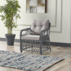 Edra Rattan Puflu Bahçe Balkon Takımı 3+1+1+Camlı Masa Gri-1