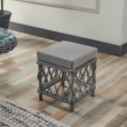 Edra Rattan Puflu Bahçe Balkon Takımı 3+1+1+Camlı Masa Gri-3