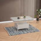 Edra Rattan Puflu Bahçe Balkon Takımı 3+1+1+Camlı Masa Kemik Rengi-2