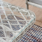 Joy Rattan Puflu Bahçe Balkon Takımı 3+1+1+ Camlı Masa Kemik Rengi-4