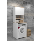Çamaşır Makinesi Üstü Banyo Dolabı Rafı Beyaz-0
