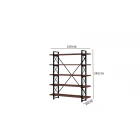 Evdemo Wood Metal Kitaplık Beyaz-0