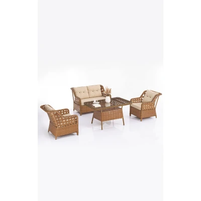 Eren Rattan Bahçe Balkon Takımı 2+1+1 Kahve Eren Rattan Bahçe Balkon Takımı 2+1+1 Kahve