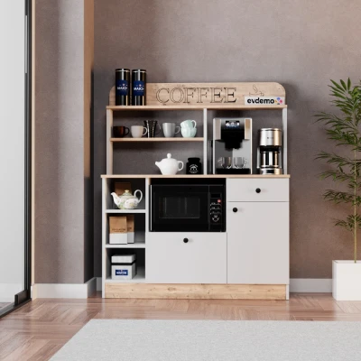 Barista Kahve Köşesi Çok Amaçlı Dolap Atlantik Çam Barista Kahve Köşesi Çok Amaçlı Dolap Atlantik Çam