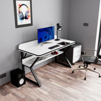 Pulsar Oyuncu Masası Çalışma Ofis Masası Gaming Masa Beyaz