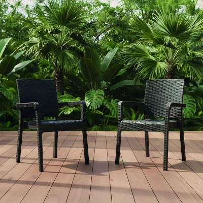 King 2'li Rattan Sandalye Kahve