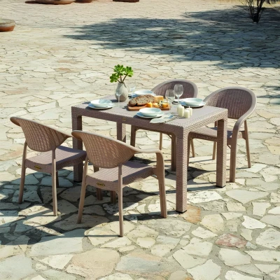 Bamboo 4 Kişilik Rattan Masa Sandalye Takımı Cappuccino Bamboo 4 Kişilik Rattan Masa Sandalye Takımı Cappuccino