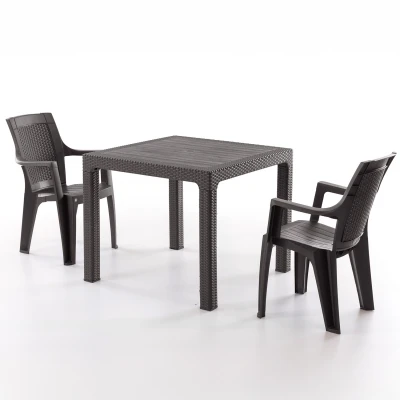 Efes 2 Kişilik Rattan Masa Sandalye Takımı Kahve Efes 2 Kişilik Rattan Masa Sandalye Takımı Kahve