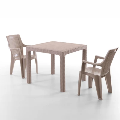 Efes 2 Kişilik Rattan Masa Sandalye Takımı Cappuccino Efes 2 Kişilik Rattan Masa Sandalye Takımı Cappuccino