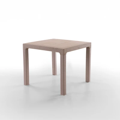 Rattan 90x90 cm Masa Cappuccino