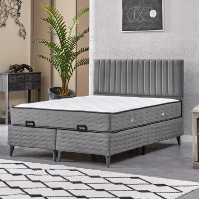 Ezgi Çift Kişilik Baza Başlık Set Gri 150*200