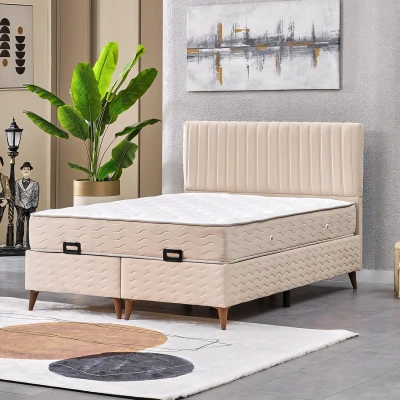 Ezgi Çift Kişilik Baza Başlık Set Krem 150*200