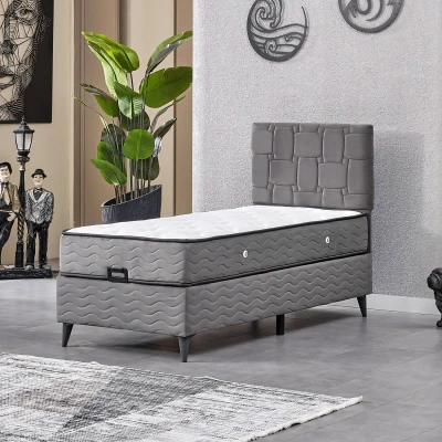 Vizyon Tek Kişilik Baza Başlık Set Gri 90*190