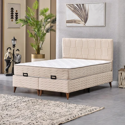 Vizyon Çift Kişilik Baza Başlık Set Krem 150*200