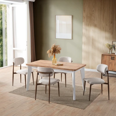 Polo 4 Kişilik Mutfak Yemek Masası Takımı Krem