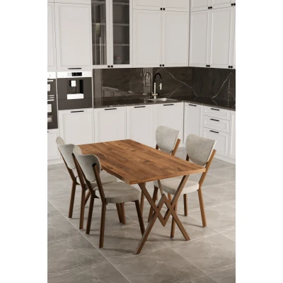 Elma 4 Kişilik Mutfak Yemek Masa Takımı Krem