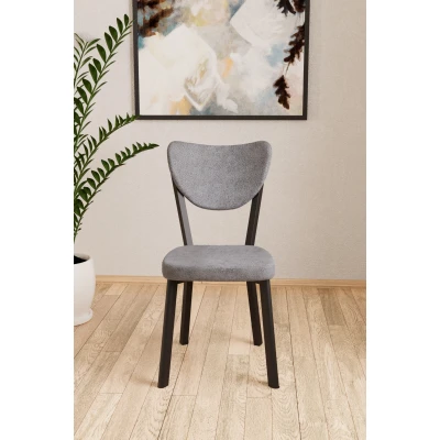 Elma Tekli Mutfak Yemek Masası Sandalyesi Gri