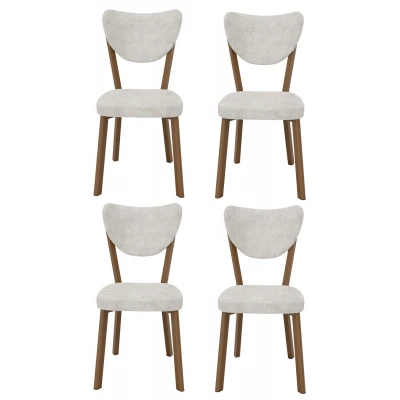 Elma 4lü Mutfak Yemek Masası Sandalyesi Krem Elma 4lü Mutfak Yemek Masası Sandalyesi Krem