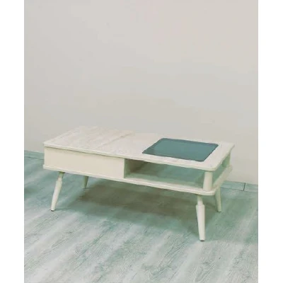 Duru A19 Camlı Orta Sehpa Traverten