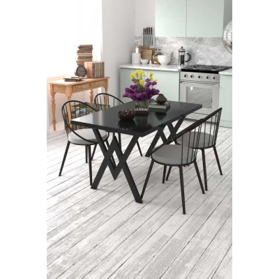 Evdemo Eylül 4 Kişilik Mutfak Masası Takımı Siyah Gri Evdemo Eylül 4 Kişilik Mutfak Masası Takımı Siyah Gri