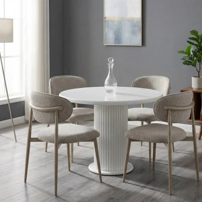 HG Yuvarlak Masa 100x100 Beyaz