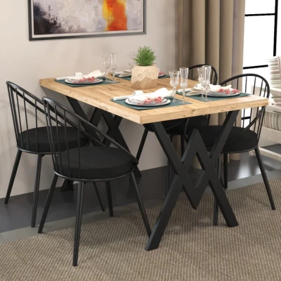 Eylül 4 Kişilik Mutfak Masa Takımı Atlantik Çam Siyah Eylül 4 Kişilik Mutfak Masa Takımı Atlantik Çam Siyah