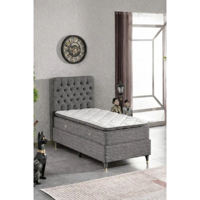 Umay Tek Kişilik Baza Başlığı 100x10x115 102 Keten Gri