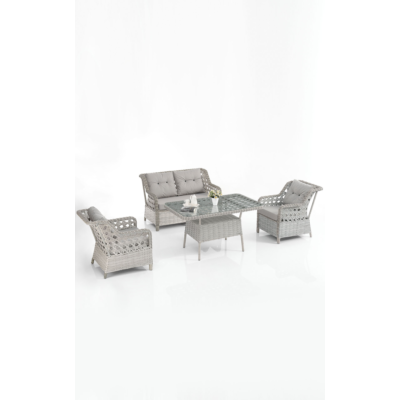 Eren Rattan Bahçe Balkon Takımı 2+1+1 Gri