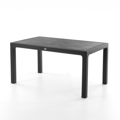 Rattan 90x150 cm Masa Siyah
